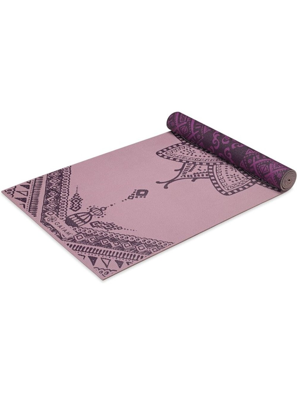 New Gaiam Yoga Mat - Premium 6mm Print Reversible Extra Thick Non Slip Exercise